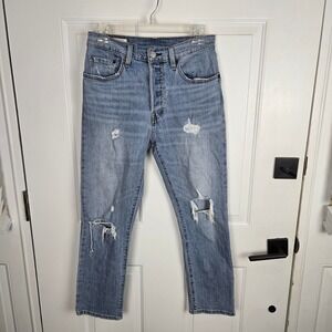 Levi's 501 Cropped Jeans Women 27x26 Premium Denim Cotton Stretch Classic Casual